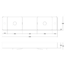 Mod 1200mm Matte White Wall Hung Basin with Overflow